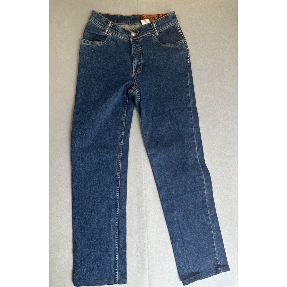 Vtg Lawman Western Jeans Womens 0 1 Studded Rhinestone High Rise 26x30